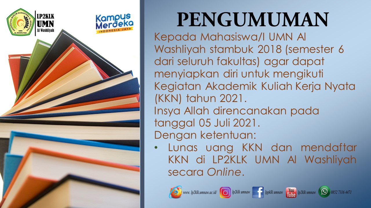 PENGUMUMAN KKN (KULIAH KERJA NYATA) TAHUN 2021 